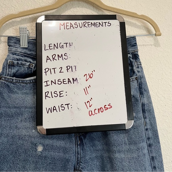 PacSun Ultra High Rise Slim Distressed Knee Holes Med Wash Jeans Womens Size 24 - Picture 8 of 12